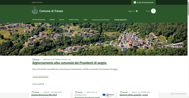 Security scan screenshot of https://www.comune.traves.to.it/