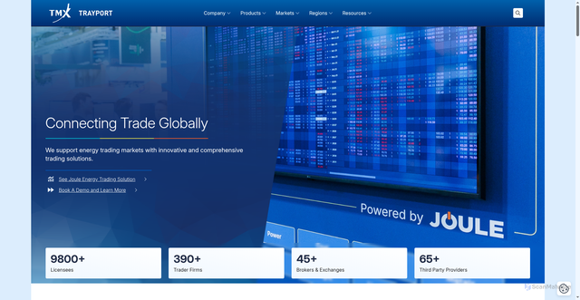 Security scan screenshot of https://trayport.com
