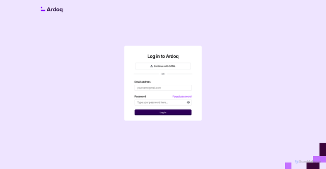 Security scan screenshot of https://ageas.ardoq.com