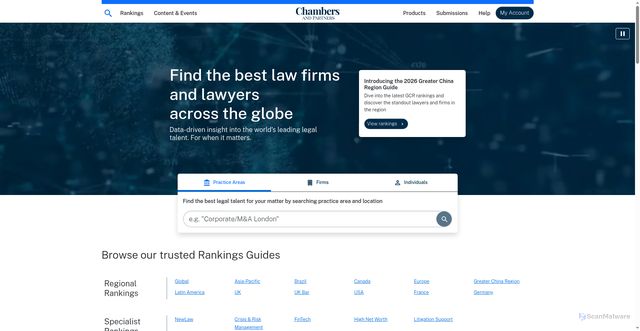 Security scan screenshot of https://chambers.com