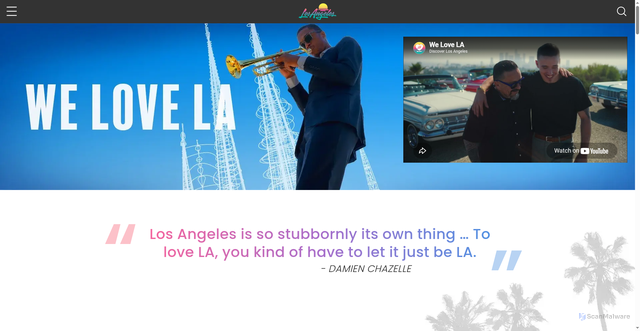 Security scan screenshot of https://discoverlosangeles.com