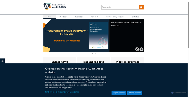 Security scan screenshot of https://www.niauditoffice.gov.uk/