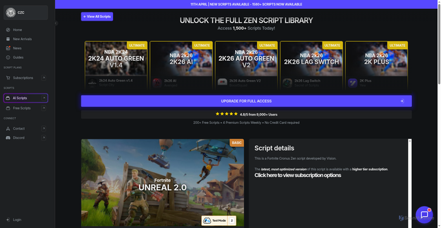 Security scan screenshot of https://cronuszencentral.com/library/vision-unreal-2-0