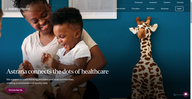 Security scan screenshot of https://www.astranahealth.com