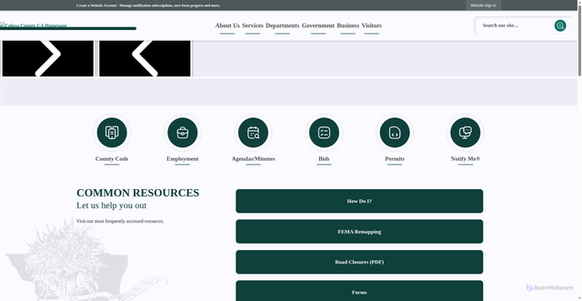 Security scan screenshot of https://countyofcolusaca.gov/