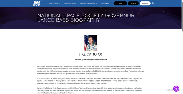 Security scan screenshot of https://nss.org/national-space-society-governor-lance-bass-biography/