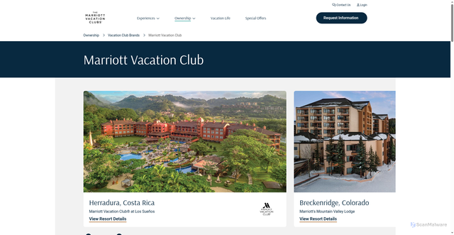 Security scan screenshot of https://www.marriottvacationclub.com