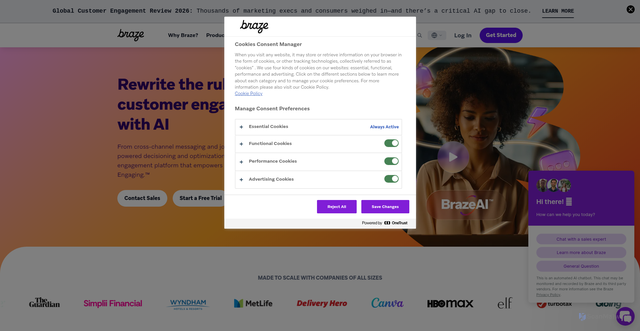 Security scan screenshot of https://appboy.com