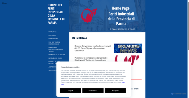 Security scan screenshot of https://www.peritiparma.it/