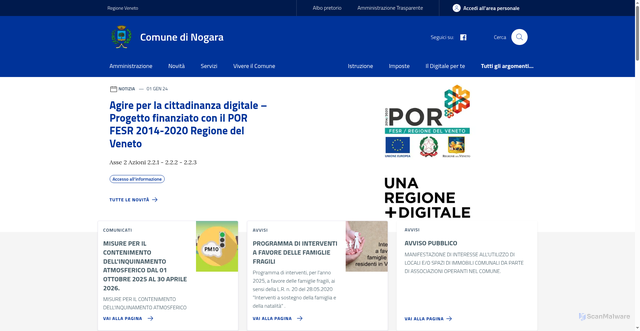 Security scan screenshot of https://www.comune.nogara.vr.it/