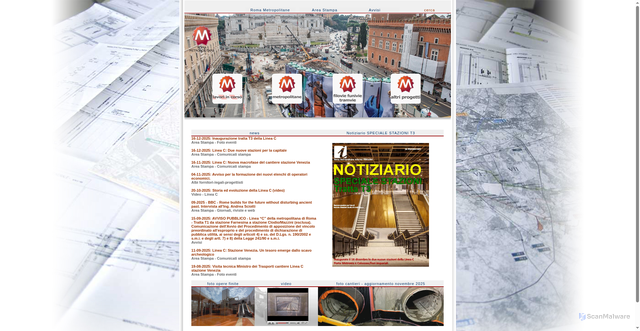 Security scan screenshot of https://www.romametropolitane.it/