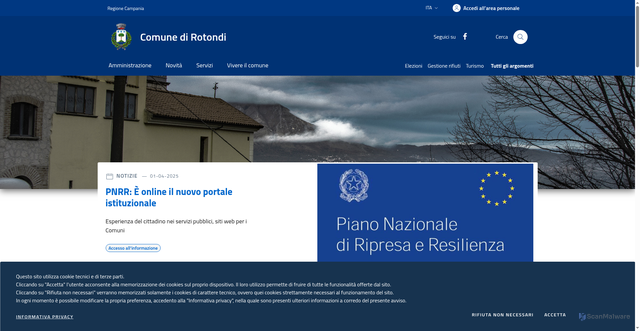 Security scan screenshot of https://www.comune.rotondi.av.it/