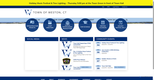 Security scan screenshot of https://www.westonct.gov/
