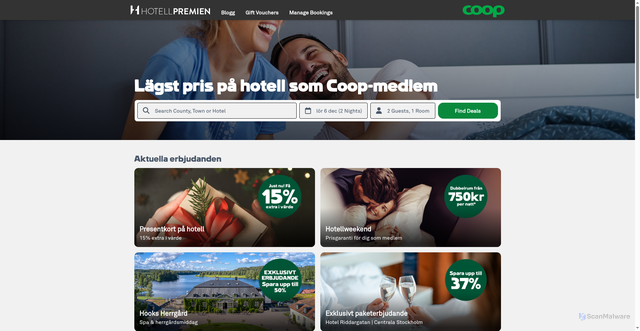 Security scan screenshot of https://www.hotellpremien.se/