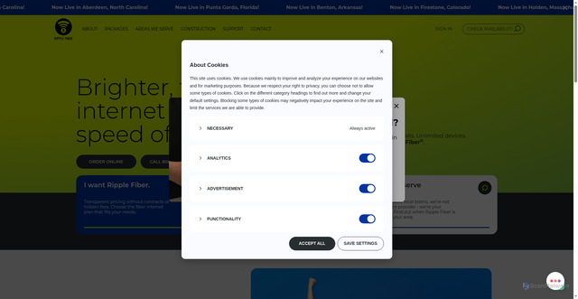 Security scan screenshot of https://ripplefiber.com