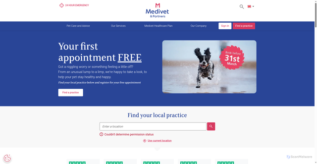 Security scan screenshot of https://www.medivetgroup.com
