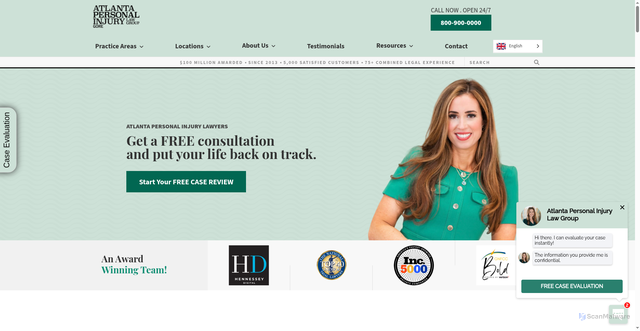 Security scan screenshot of https://atlinjurylawgroup.com/