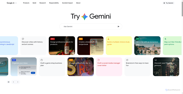 Security scan screenshot of https://ai.google/