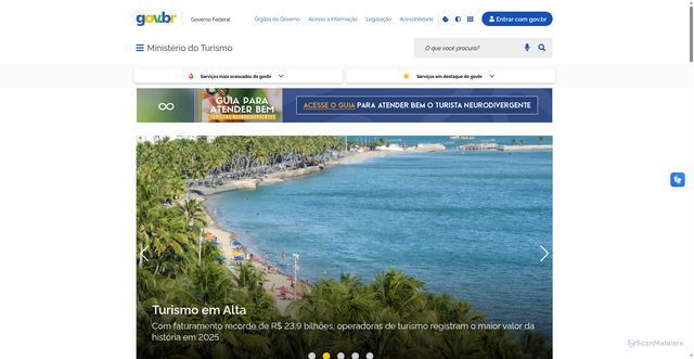 Security scan screenshot of https://www.turismo.gov.br