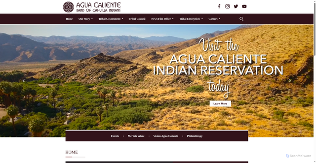 Security scan screenshot of https://www.aguacaliente.org/