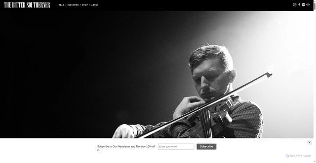 Security scan screenshot of https://bittersoutherner.com/feature/2023/the-evolution-of-tyler-childers-by-silas-house