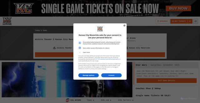 Security scan screenshot of https://kcmavericks.com/