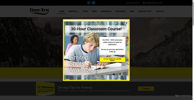 Security scan screenshot of https://dontredriving.com