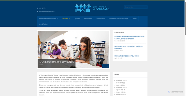 Security scan screenshot of https://www.ipabperiminoridivicenza.it/