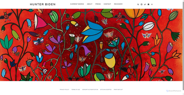 Security scan screenshot of https://hunterbiden.com/