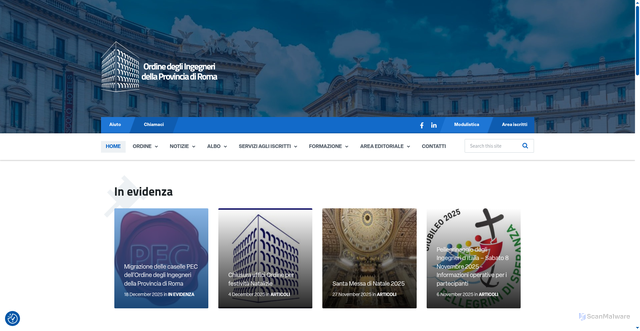 Security scan screenshot of https://ording.roma.it/