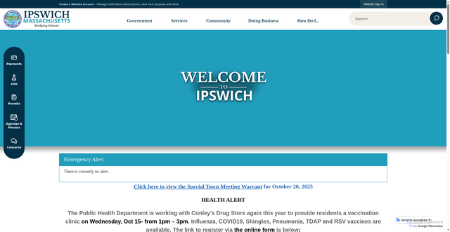 Security scan screenshot of https://ipswichma.gov/