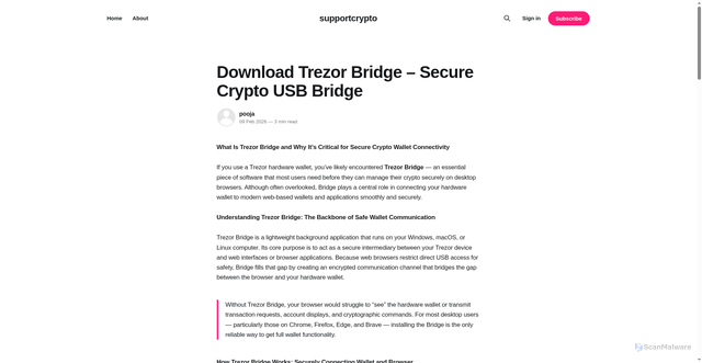 Security scan screenshot of https://supportcrypto.ghost.io/en-bridge/