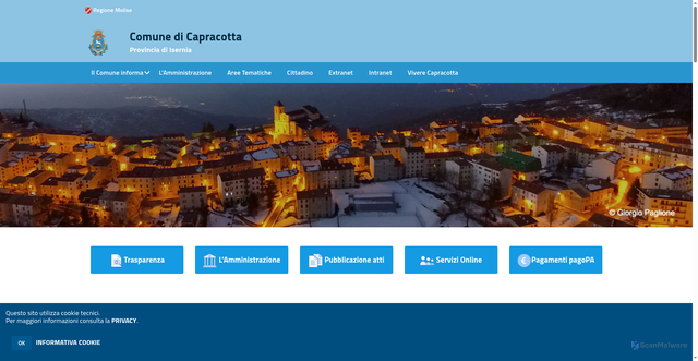 Security scan screenshot of https://www.comune.capracotta.is.it/hh/index.php
