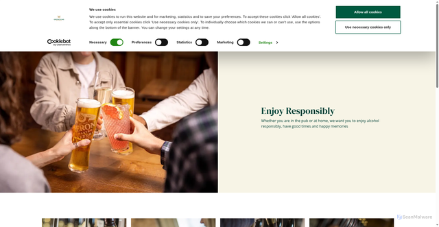 Security scan screenshot of https://www.greeneking.co.uk/enjoy-responsibly