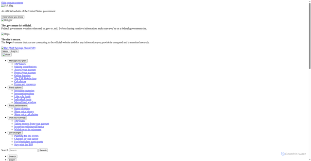 Security scan screenshot of https://www.tsp.gov:443/