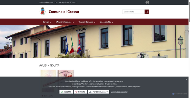 Security scan screenshot of https://www.comune.grosso.to.it/it-it/home