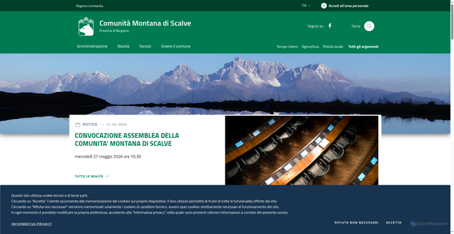 Security scan screenshot of https://www.cmscalve.bg.it