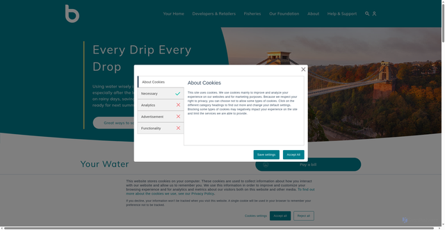 Security scan screenshot of https://www.bristolwater.co.uk/