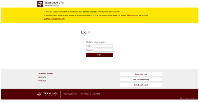 Security scan screenshot of https://connect.tamu.edu