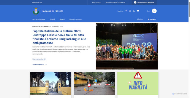 Security scan screenshot of https://www.comune.fiesole.fi.it/
