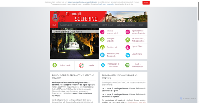 Security scan screenshot of https://comune.solferino.mn.it/