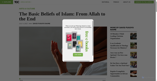 Security scan screenshot of https://africa.thegospelcoalition.org/article/the-basic-beliefs-of-islam-from-allah-to-the-end/