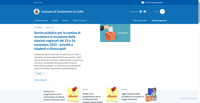 Security scan screenshot of https://www.comune.santeramo.ba.it/