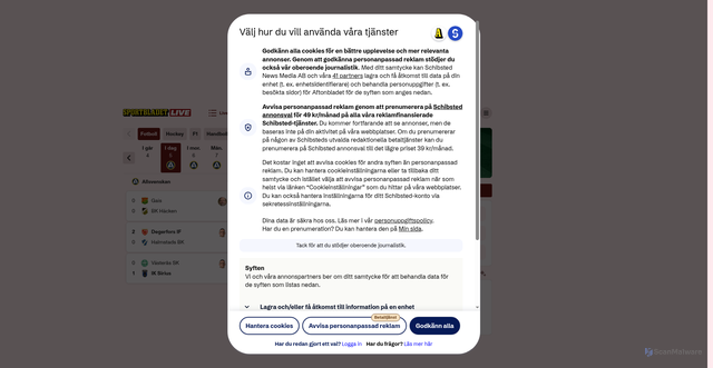 Security scan screenshot of https://malservice.aftonbladet.se/fotboll/sao-paulo-fc-atletico-mineiro-mg/730646/info