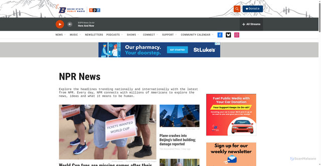 Security scan screenshot of https://www.boisestatepublicradio.org/npr-news