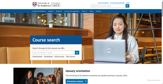 Security scan screenshot of https://www.st-andrews.ac.uk/