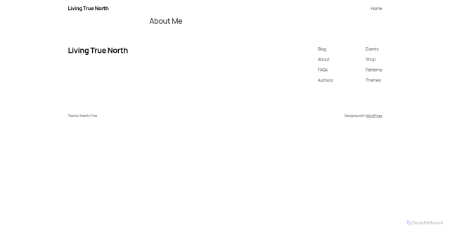 Security scan screenshot of http://living-true-north.com/
