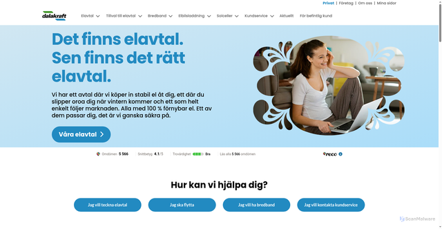 Security scan screenshot of https://dalakraft.se