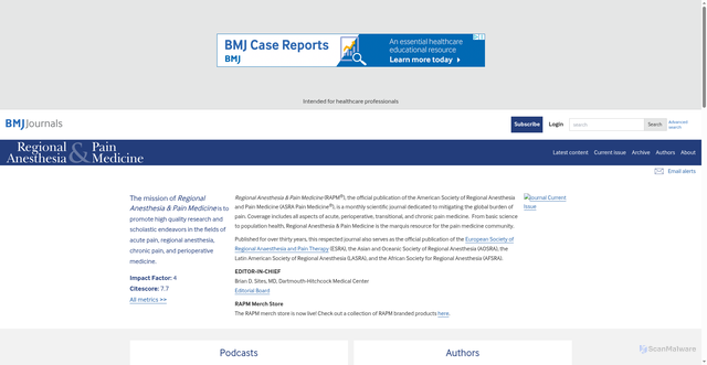 Security scan screenshot of https://rapm.bmj.com