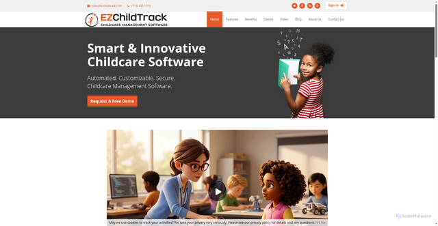 Security scan screenshot of https://ezchildtrack.com